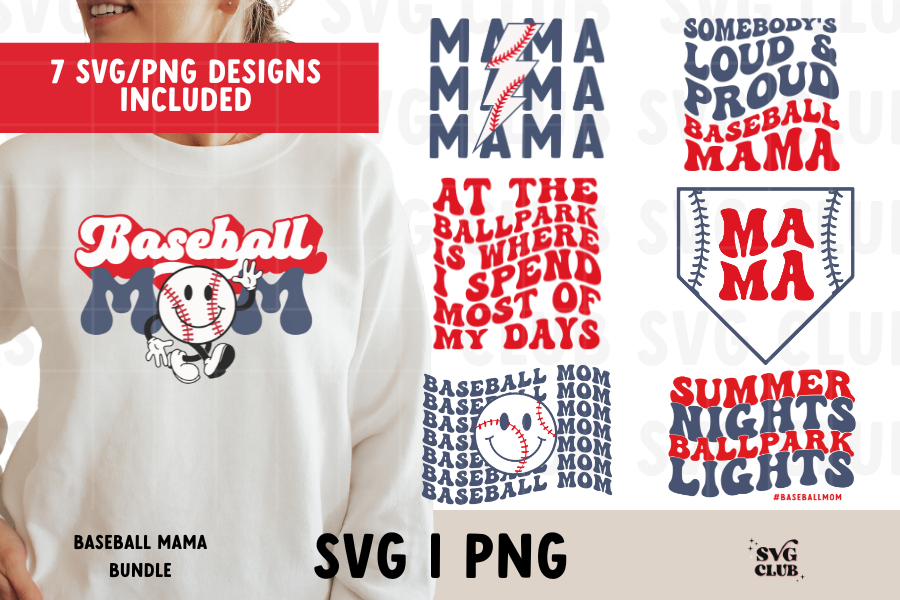 Baseball SVG Bundle, Baseball Mom Svg, Baseball Svg, Png